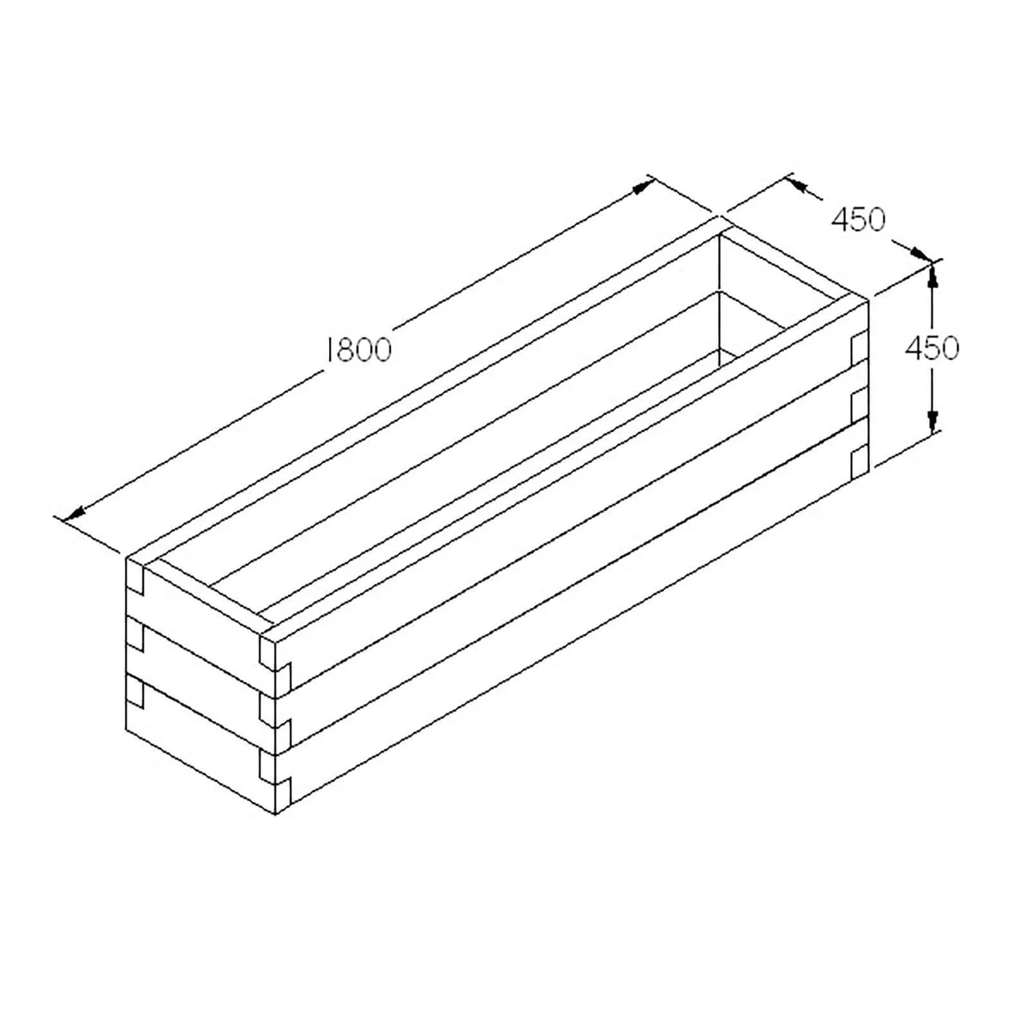 Forest Garden Wooden Caledonian Garden Trough Planter - Image 3