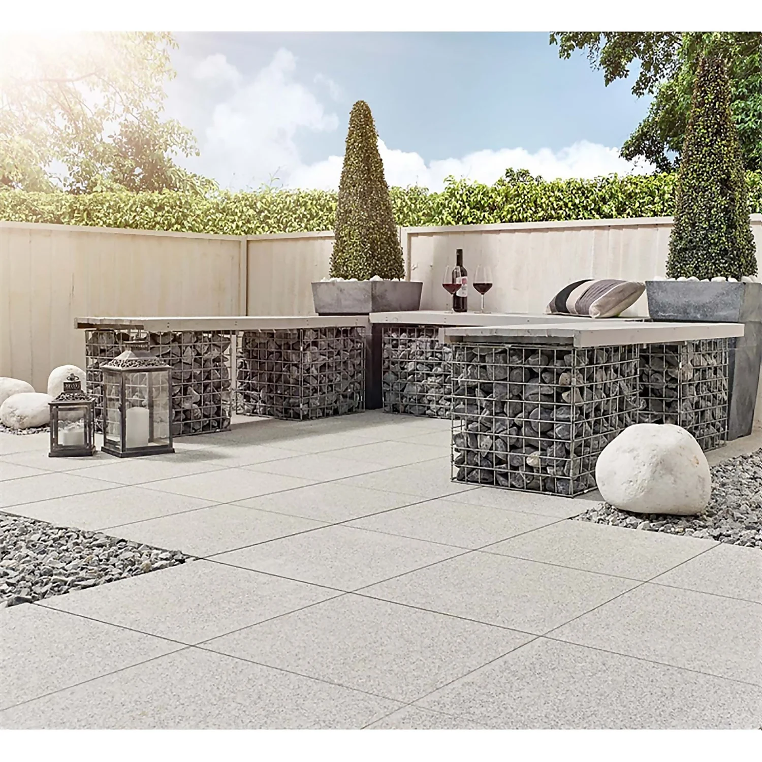 Stylish Stone Granite Paving 400 X 400mm - Light Grey - Image 3
