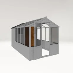 Country Living Grassthorpe 12 X 6ft Traditional Apex Greenhouse Combi Shed Painted + Installation - Thorpe Towers