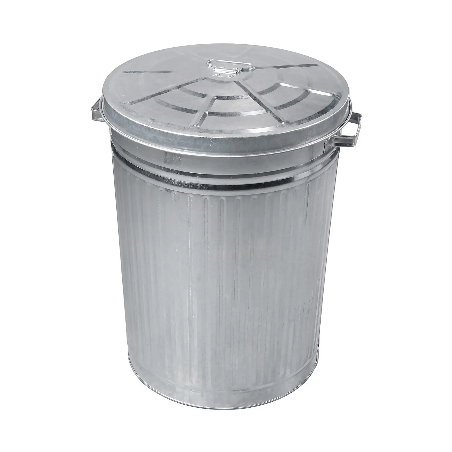 Homebase Galvanised Steel Outdoor Bin With Lid - 85L - Image 2