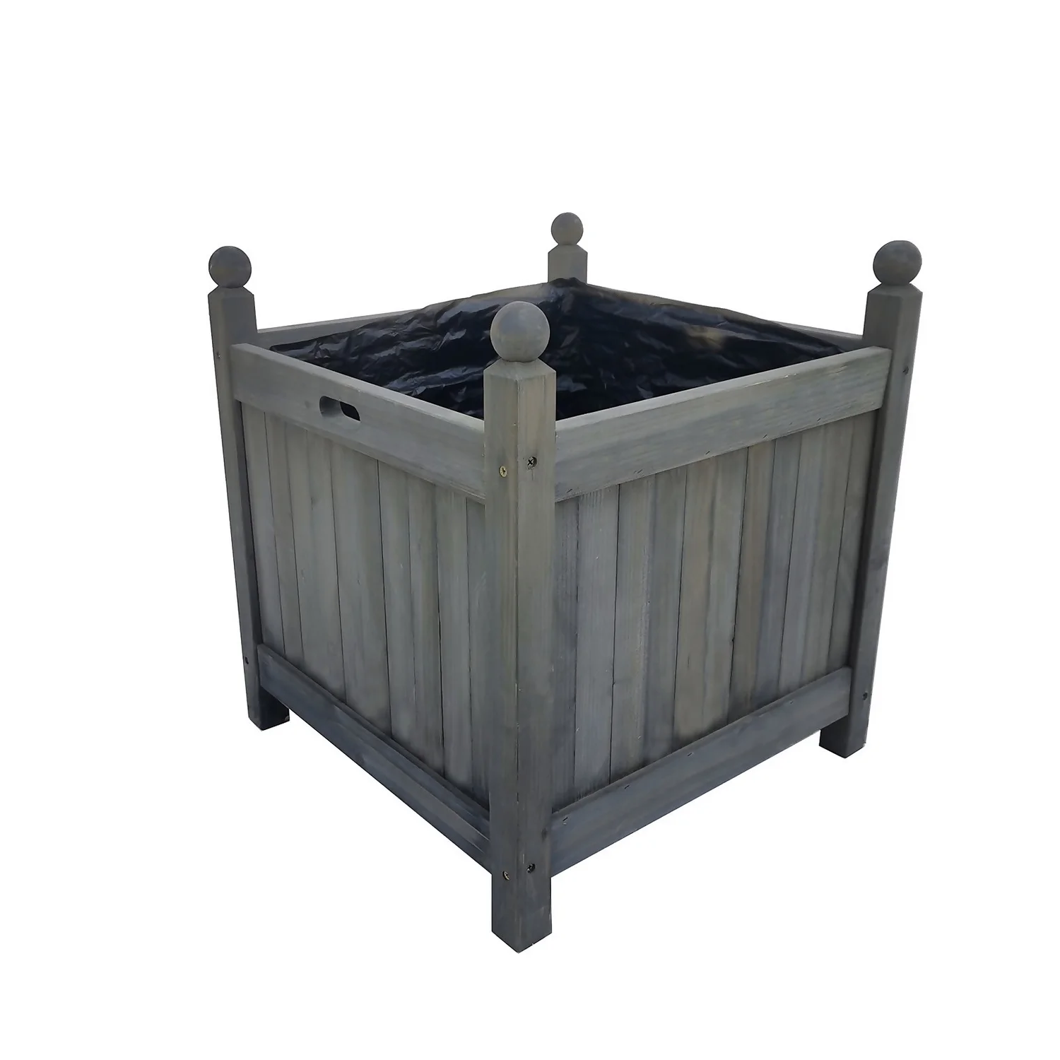 Homebase Large Wooden Planter Grey