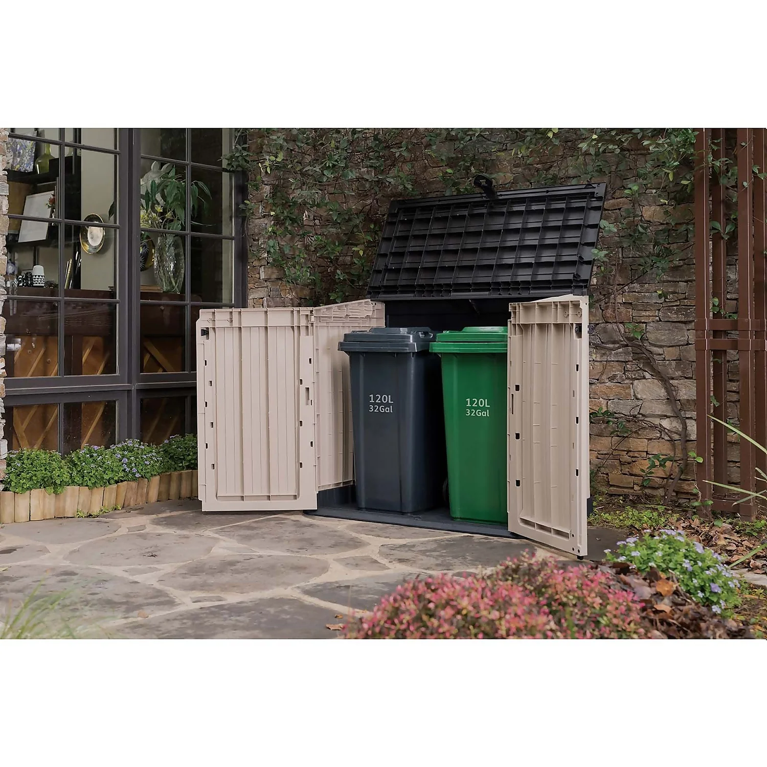 Keter Store It Out Midi Outdoor Garden Storage Shed 880L - Beige/Brown - Image 3