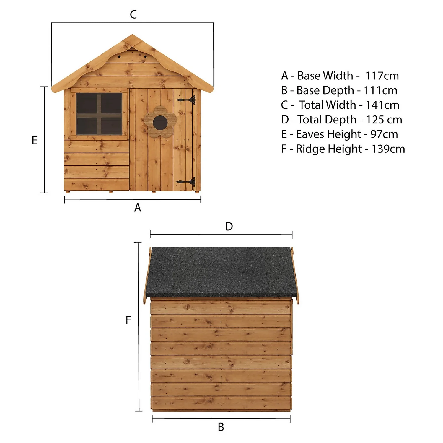 Mercia 4 X 4ft Snug Wooden Playhouse - Image 8