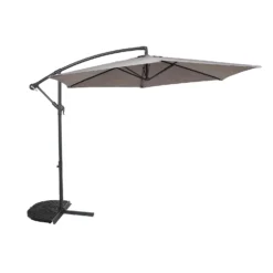 None 3m Overhanging Parasol - Light Grey