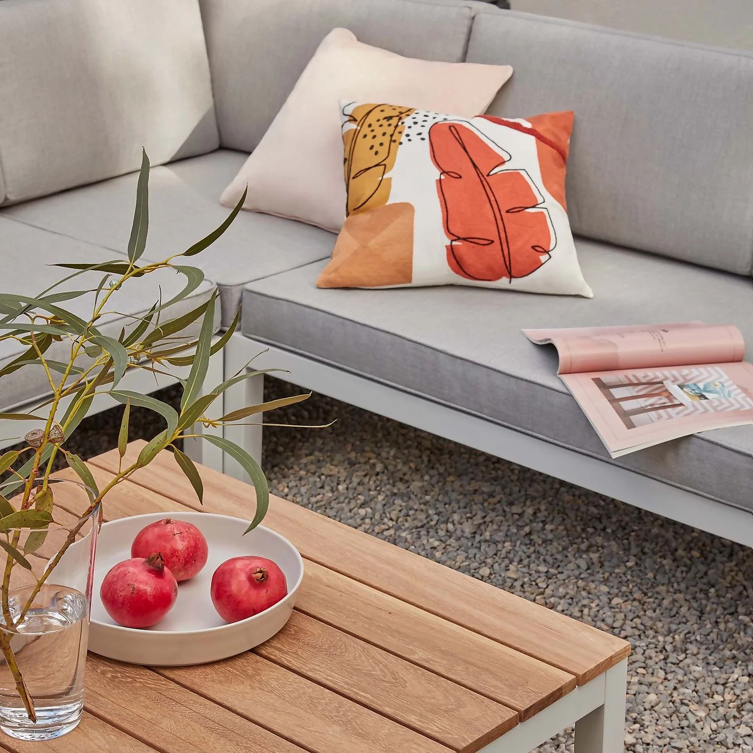 Spirit Metal Garden Corner Sofa Set - Grey - Image 3