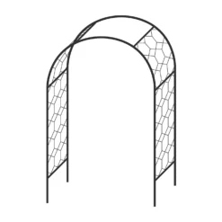 Agriframes Round Garden Arch - (H)2.3 X (W)1.5 X (D)0.45 M - Black