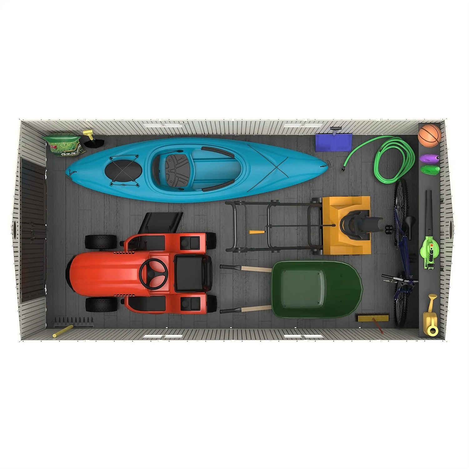 Lifetime 15 X 8ft Rough Cut Dual Entry Outdoor Storage Shed - Installation Included - Image 9