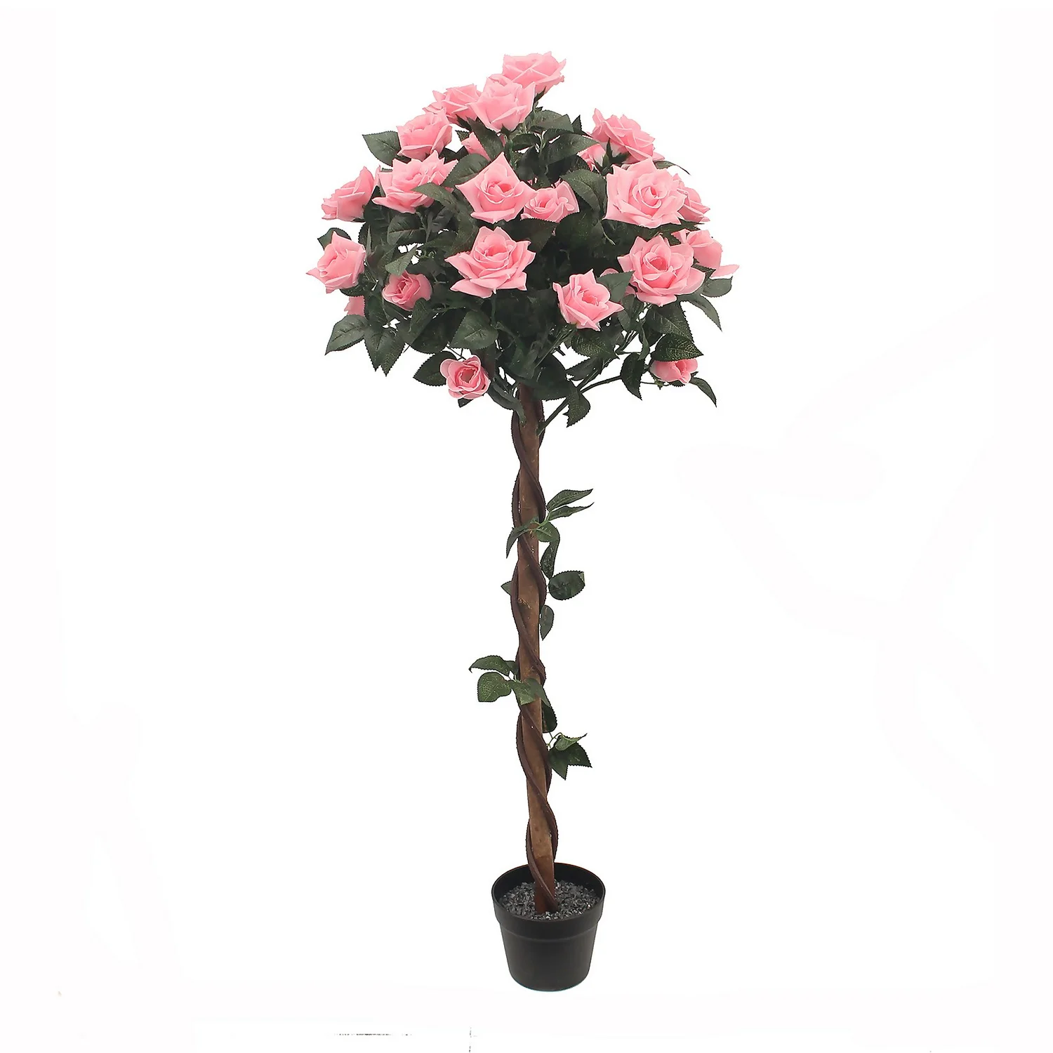 Artificial Pink Standard Rose - 120cm