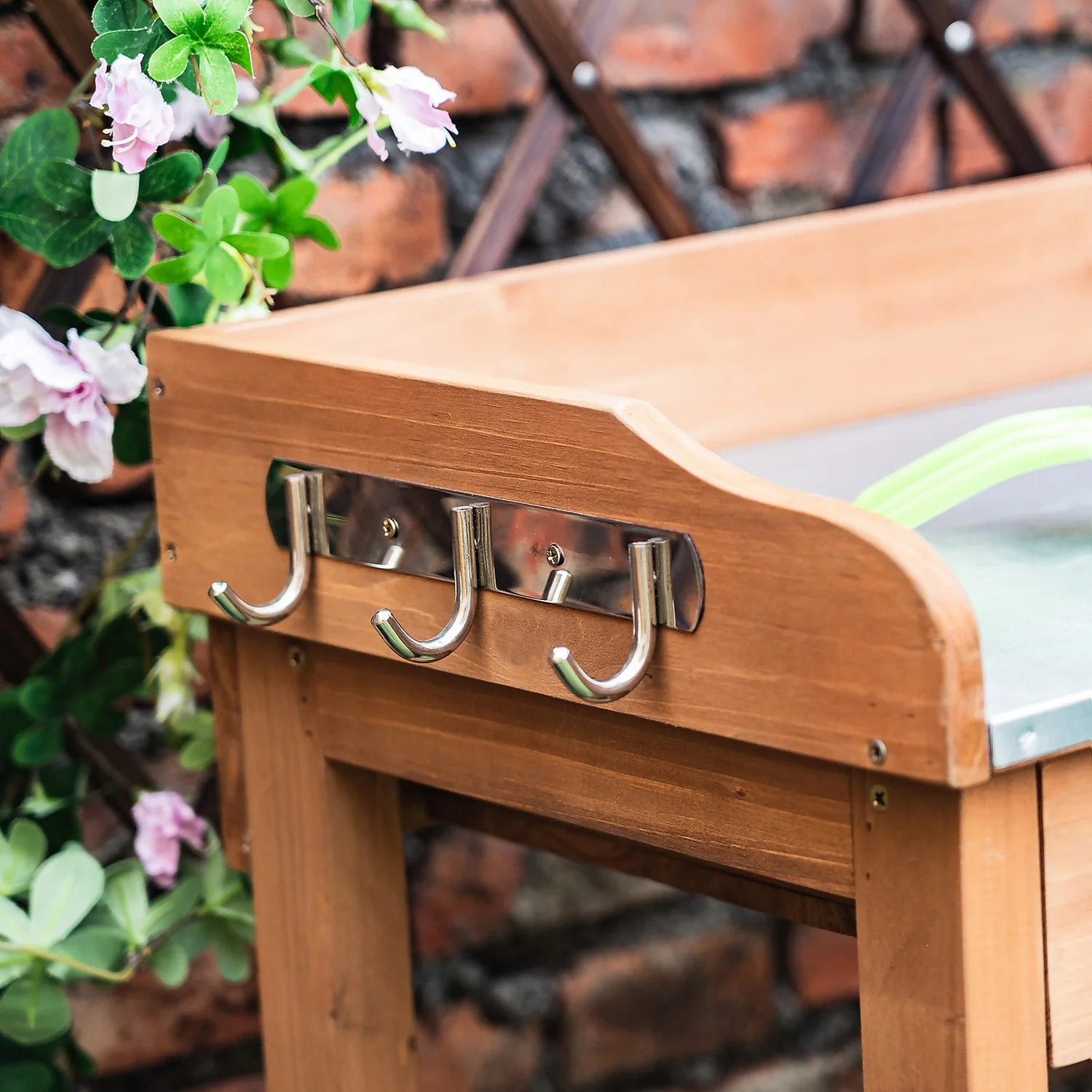 Garden Potting Bench With Two Drawers & Shelf - Image 6