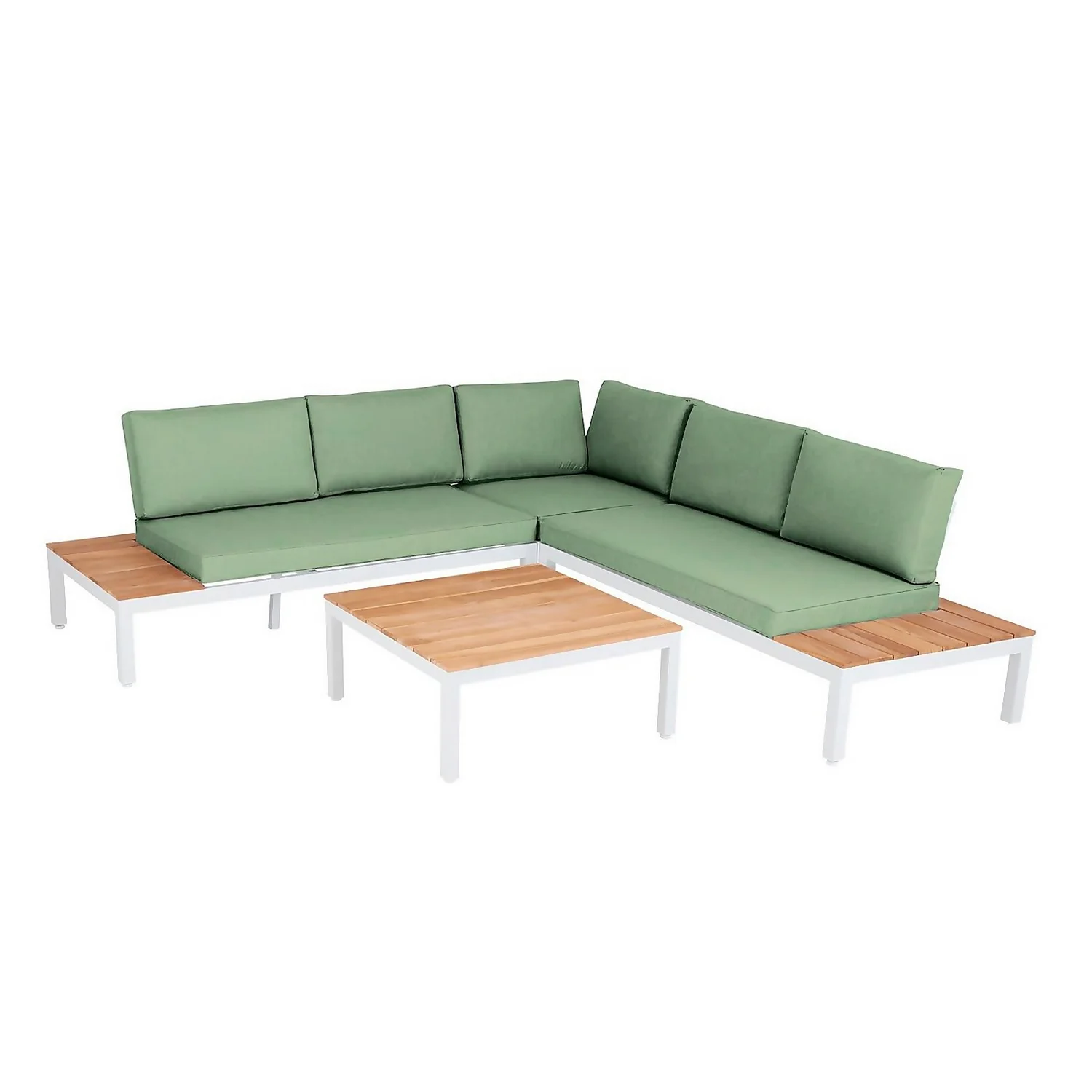 Spirit Metal Garden Corner Sofa Set - Green - Image 2