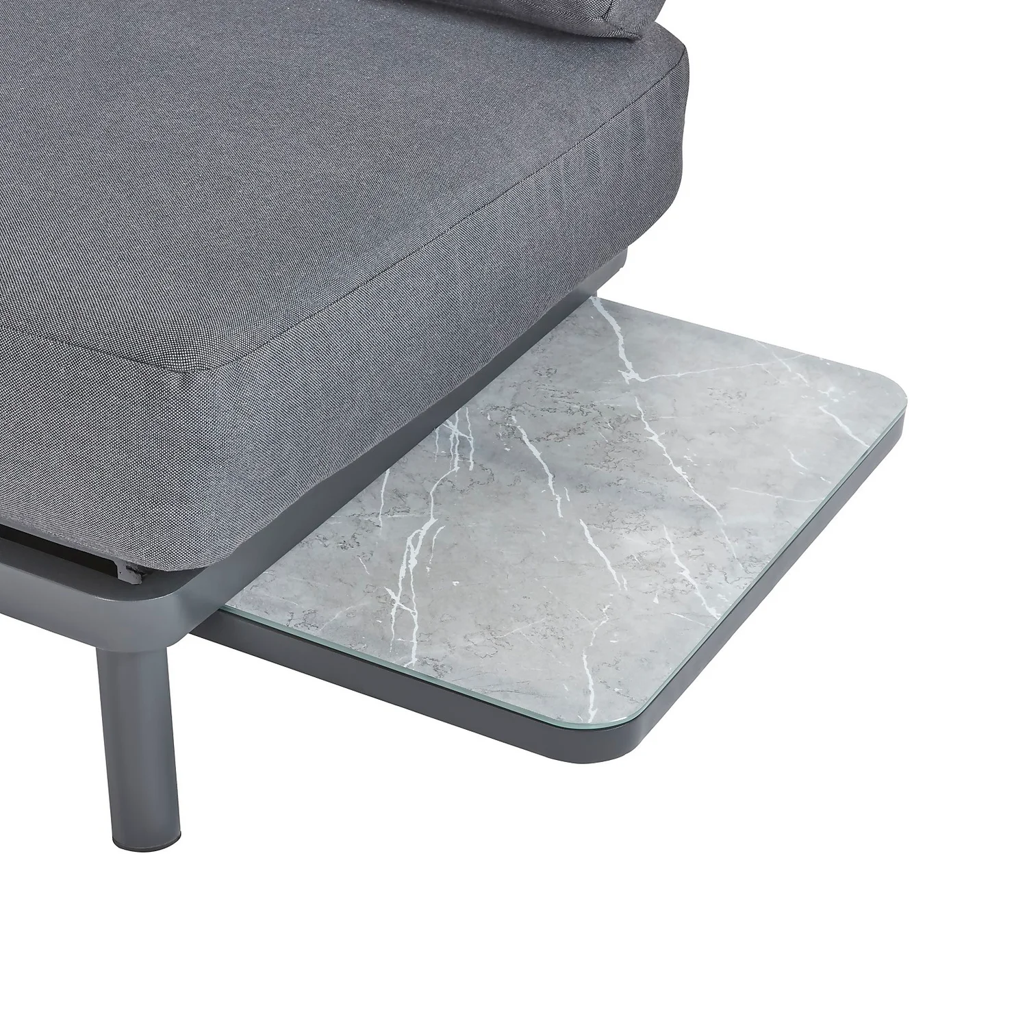 Heba Grey Metal Garden Corner Sofa Set - Image 7