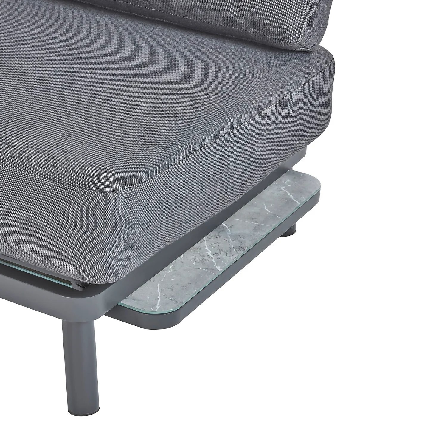 Heba Grey Metal Garden Corner Sofa Set - Image 8