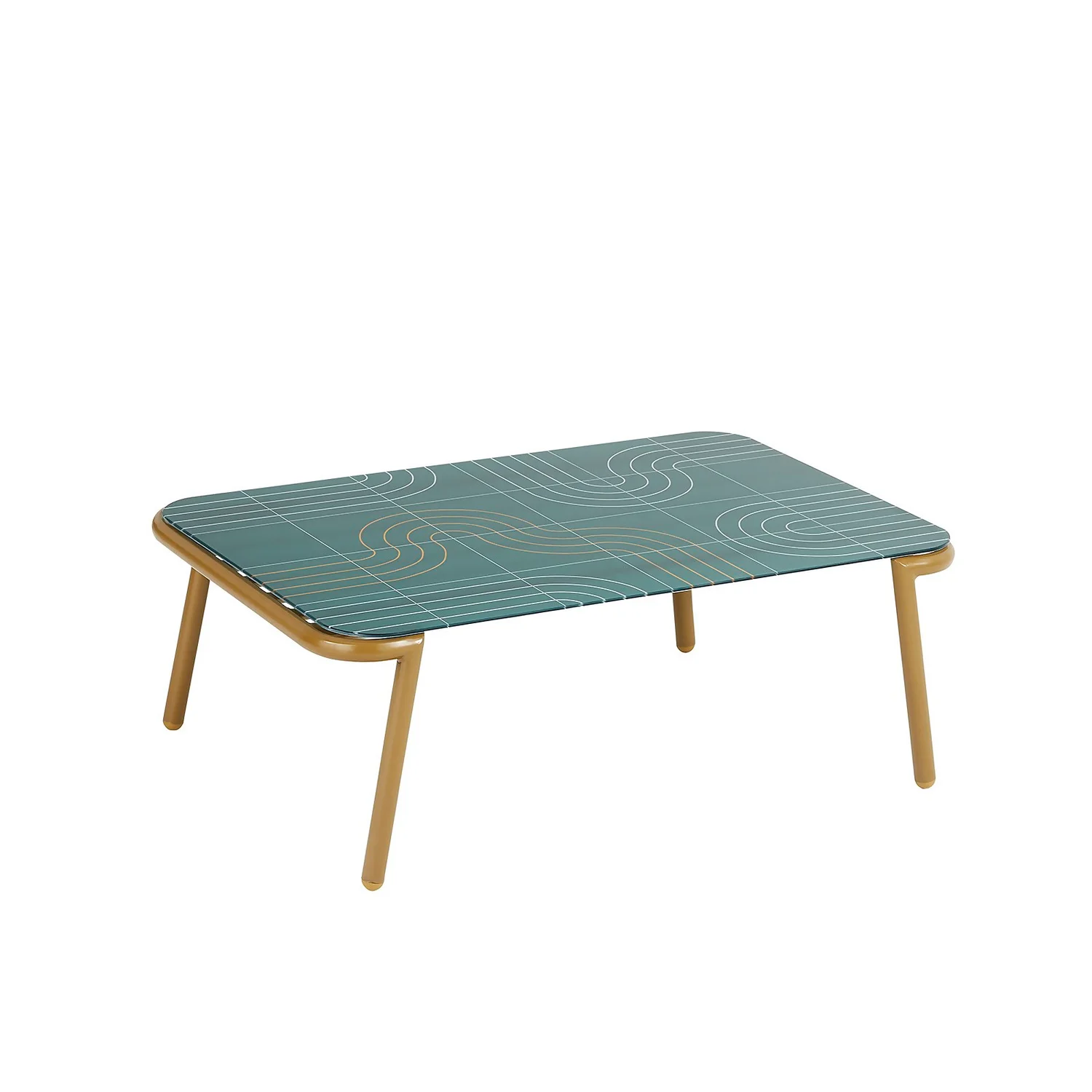 Omari Metal Garden Sofa Set - Teal & Gold - Image 7