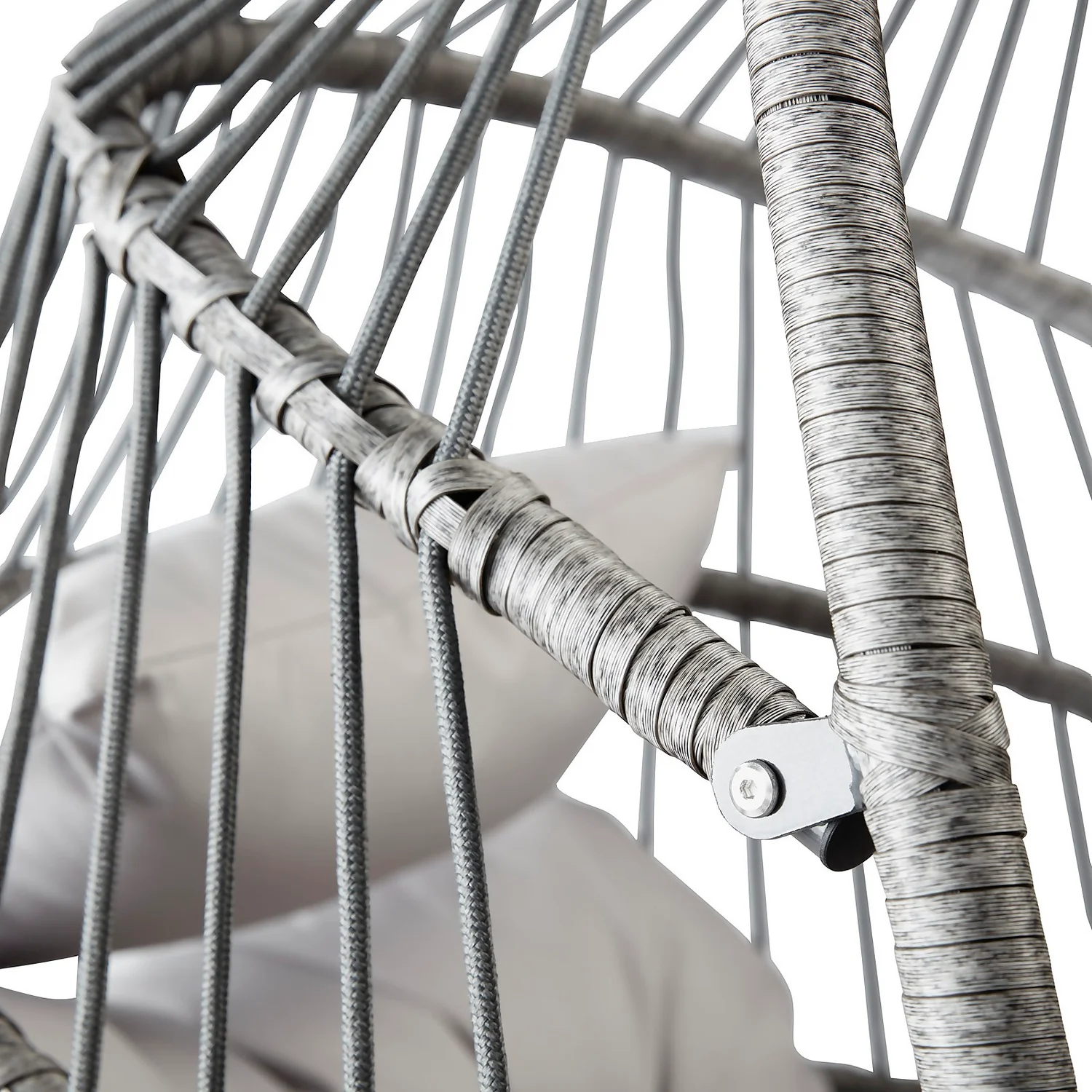 Grey Single Garden Hanging Chair - Image 4
