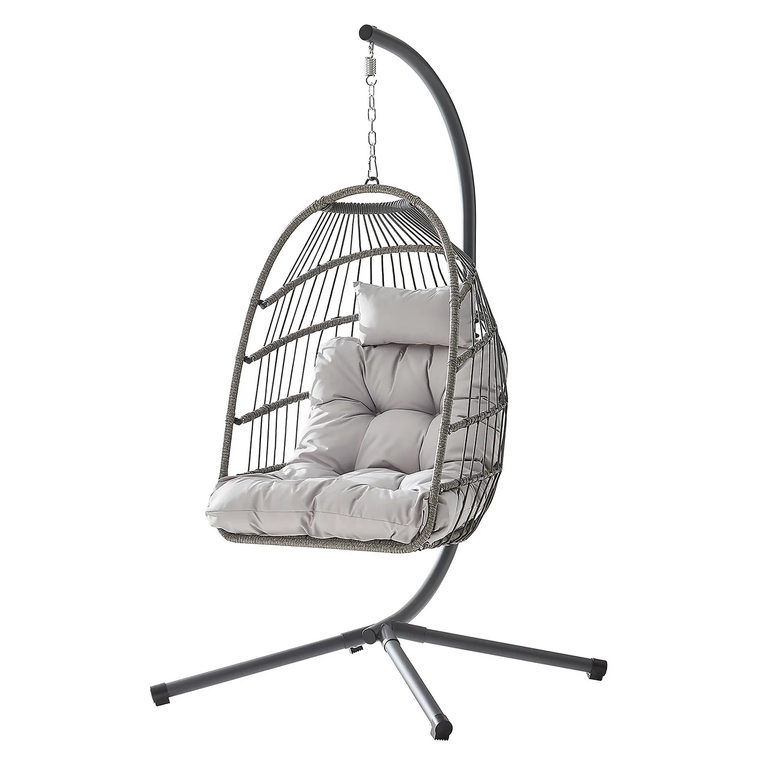 Grey Single Garden Hanging Chair - Image 2