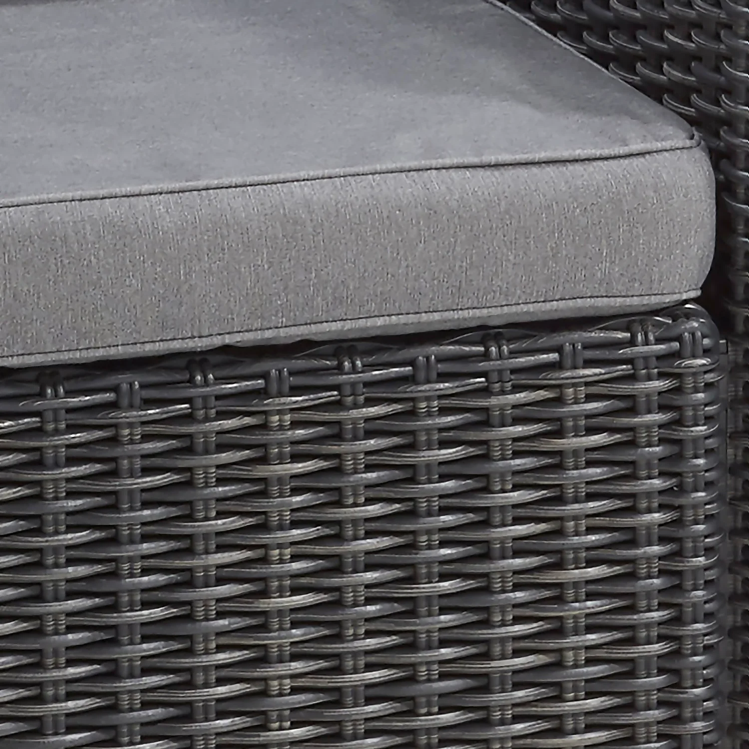 Keter California 2 Seater Outdoor Balcony Deluxe Garden Furniture Set - Graphite With Grey Cushions - Image 4